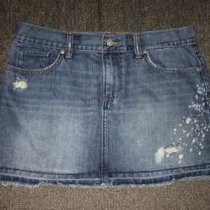 Old Navy Distressed Jean Mini Skirt